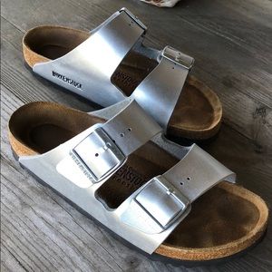 Silver Birkenstock Sandals
